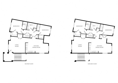 Floor plan for 2 beds, 2 baths, 1503 sqft